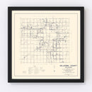 Vintage Map of Oklahoma County, Oklahoma 1936
