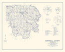 Vintage Map of Marshall County, Oklahoma 1936