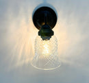Clear Crosscut Crystal Style Wall Sconce