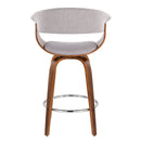 Vintage Mod - Mid Century Modern Fixed Height Counter Stool With Swivel With Round Footrest (Set of 2)
