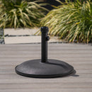Stylish Concrete Umbrella Base With Iron Support Pole - Black by HouseOfZazla