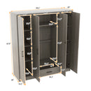 4-Door Wardrobe with 1 Drawer, Gray