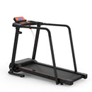Home Fitness Treadmill With Extended Handrails, Portable Foldable Design - Black / Orange by HouseOfZazla