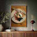 Blueberry Cheesecake on China Plate