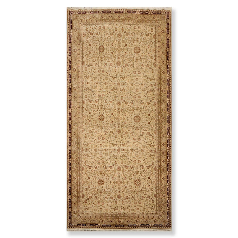 7’5" x 16’ Hand Knotted Palace Runner 150 KPSI Wool Oriental Area Rug Beige