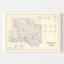 Vintage Map of Johnston County, Oklahoma 1936