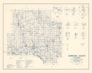 Vintage Map of Johnston County, Oklahoma 1936