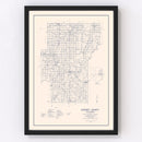 Vintage Map of Hughes County, Oklahoma 1936