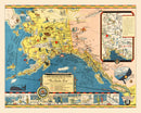 Vintage Map of Alaska 1934