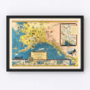 Vintage Map of Alaska 1934