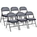 4 Pieces Fabric Upholstered Padded Seat Folding Chairs Seet by LJGDeals