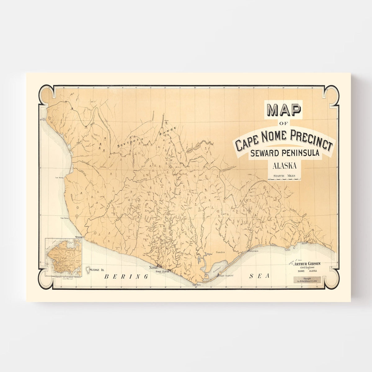 Vintage Cape Nome Alaska Map 1904, photo 4 of 5