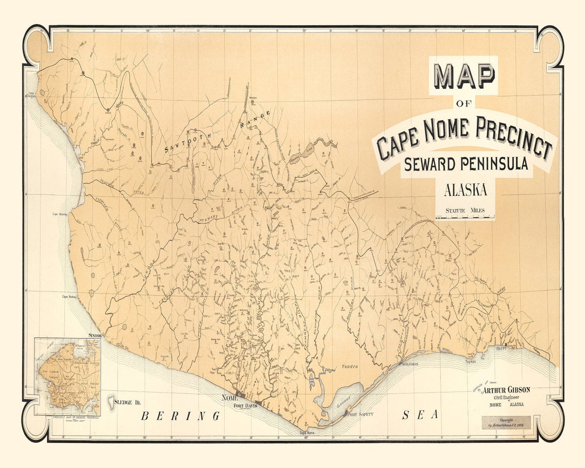 Vintage Cape Nome Alaska Map 1904, photo 5 of 5
