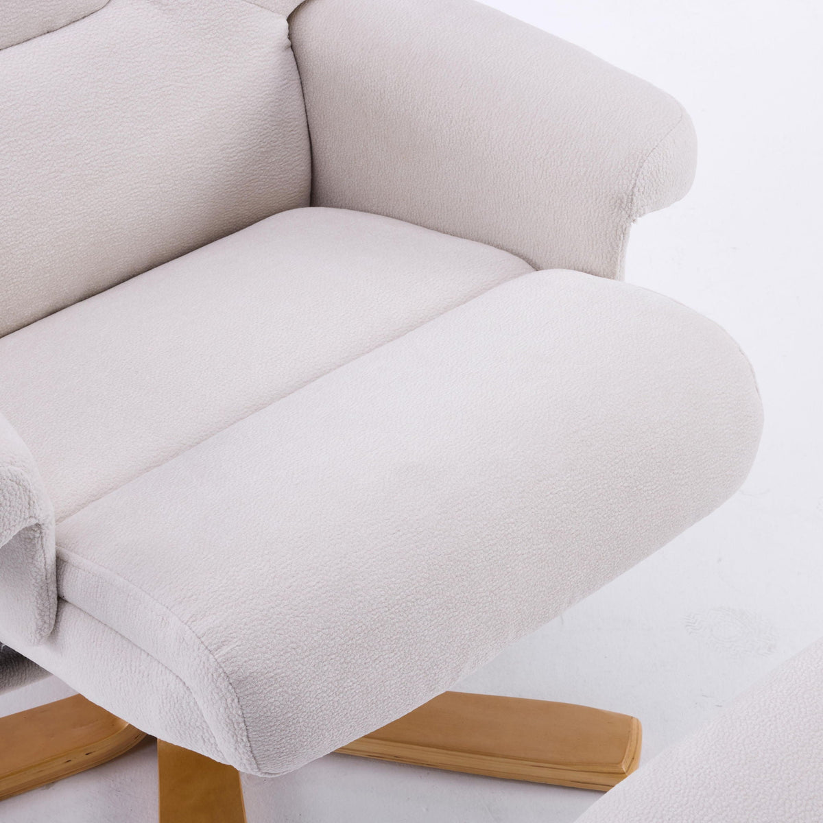 Upholstered Heated Massage 360° Swivel Accent Chair With Ottoman, photo 7 of 40