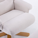 Upholstered Heated Massage 360° Swivel Accent Chair With Ottoman by HouseOfZazla