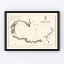 Vintage Kyska Harbor Map 1875