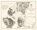 Vintage Iliuliuk Harbor, Unalashka Map 1875