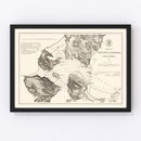 Vintage Iliuliuk Harbor, Unalashka Map 1875