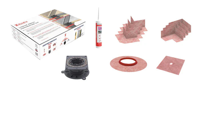 GURU Shower Linear Drain Superkit 49-1/2"x71-1/2" PVC with Drain