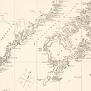 Vintage Kodiak Island, AK Map 1869