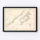 Vintage Kodiak Island, AK Map 1869