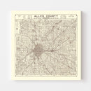 Vintage Map of Allen County, Indiana 1935