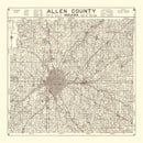 Vintage Map of Allen County, Indiana 1935