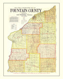 Vintage Map of Attica County, Indiana 1914
