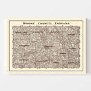 Vintage Map of Boone County, Indiana 1936