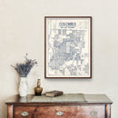 Vintage Map of Columbus, Indiana 1930