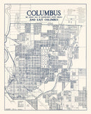 Vintage Map of Columbus, Indiana 1930