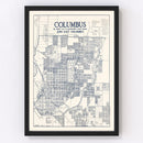 Vintage Map of Columbus, Indiana 1930