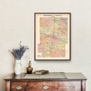 Vintage Map of Kosciusko County, Indiana 1908