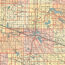 Vintage Map of Kosciusko County, Indiana 1908