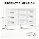 9 Drawer White Metal Dresser with Quiet-Glide Rails