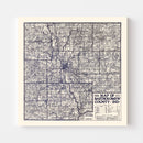 Vintage Map of Bartholomew County, Indiana 1925
