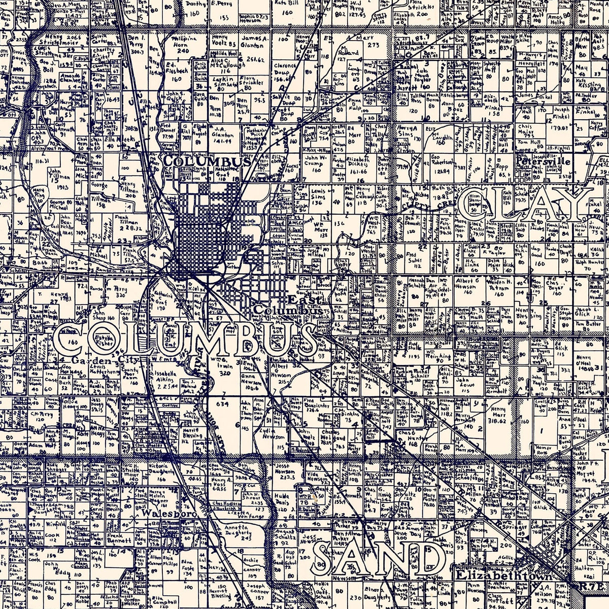 Vintage Map of Bartholomew County, Indiana 1925, photo 2 of 5
