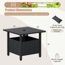 Outdoor Side Table with 1.89" Umbrella Hole Patio Umbrella Table Base Stand-Black by LJGDeals