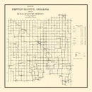 Vintage Map of Benton County, Indiana 1909