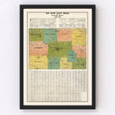 Vintage Map of Boone County, Indiana 1910
