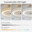 19 Inch Ceiling Fan with Light Low Profile Flush Mount Fan-White by LJGDeals