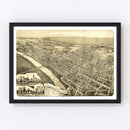 Vintage Map of Wilkes-Barre, Pennsylvania 1889