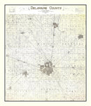 Vintage Map of Delaware County, Indiana 1904