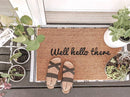 Well Hello There Vinyl Coir Doormat