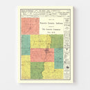 Vintage Map of Fayette County, Indiana 1917
