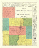 Vintage Map of Fayette County, Indiana 1917