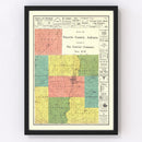 Vintage Map of Fayette County, Indiana 1917