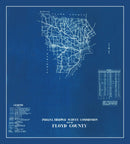 Vintage Map of Floyd County, Indiana 1936