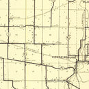 Vintage Map of Fountain County, Indiana 1911