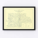Vintage Map of Fulton County, Indiana 1911